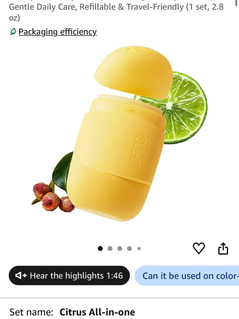 Citrus Shampoo Twist Up Stick - Yellow Solid Shampoo & Body Wash